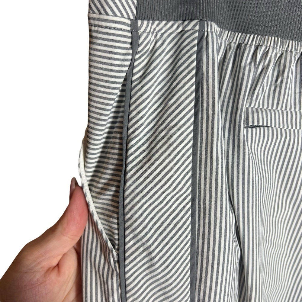 Athleta Brooklyn Textured Ankle Pant White Stripe, Size 18 - Picture 5 of 14